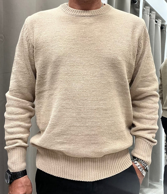 Gianni Lupo Pullover Uomo in Ciniglia Beige
