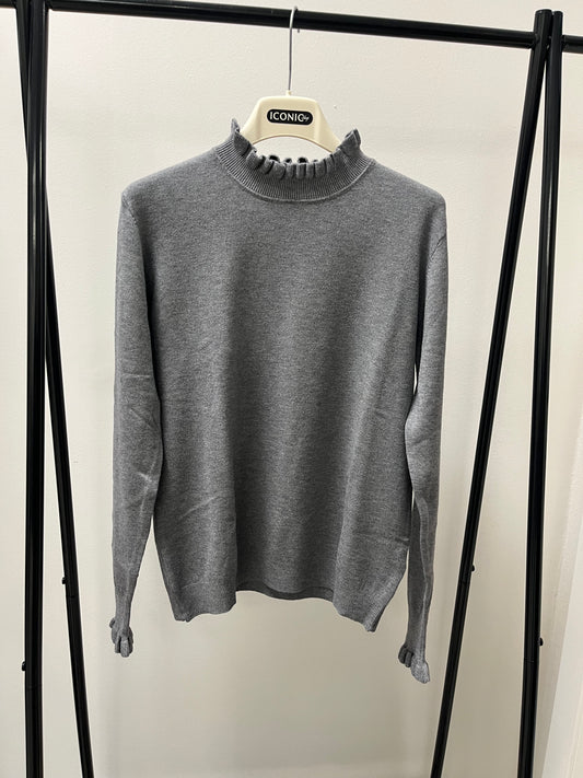 Maglia collo a Fiore HaveOne Grigia