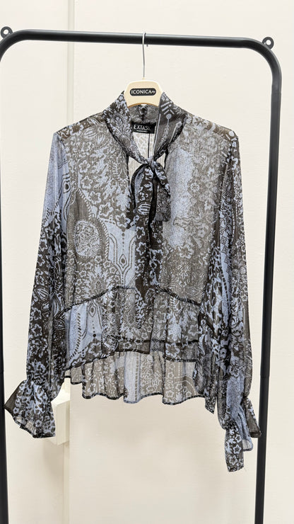 Blusa fantasia scatolina blu Extasy