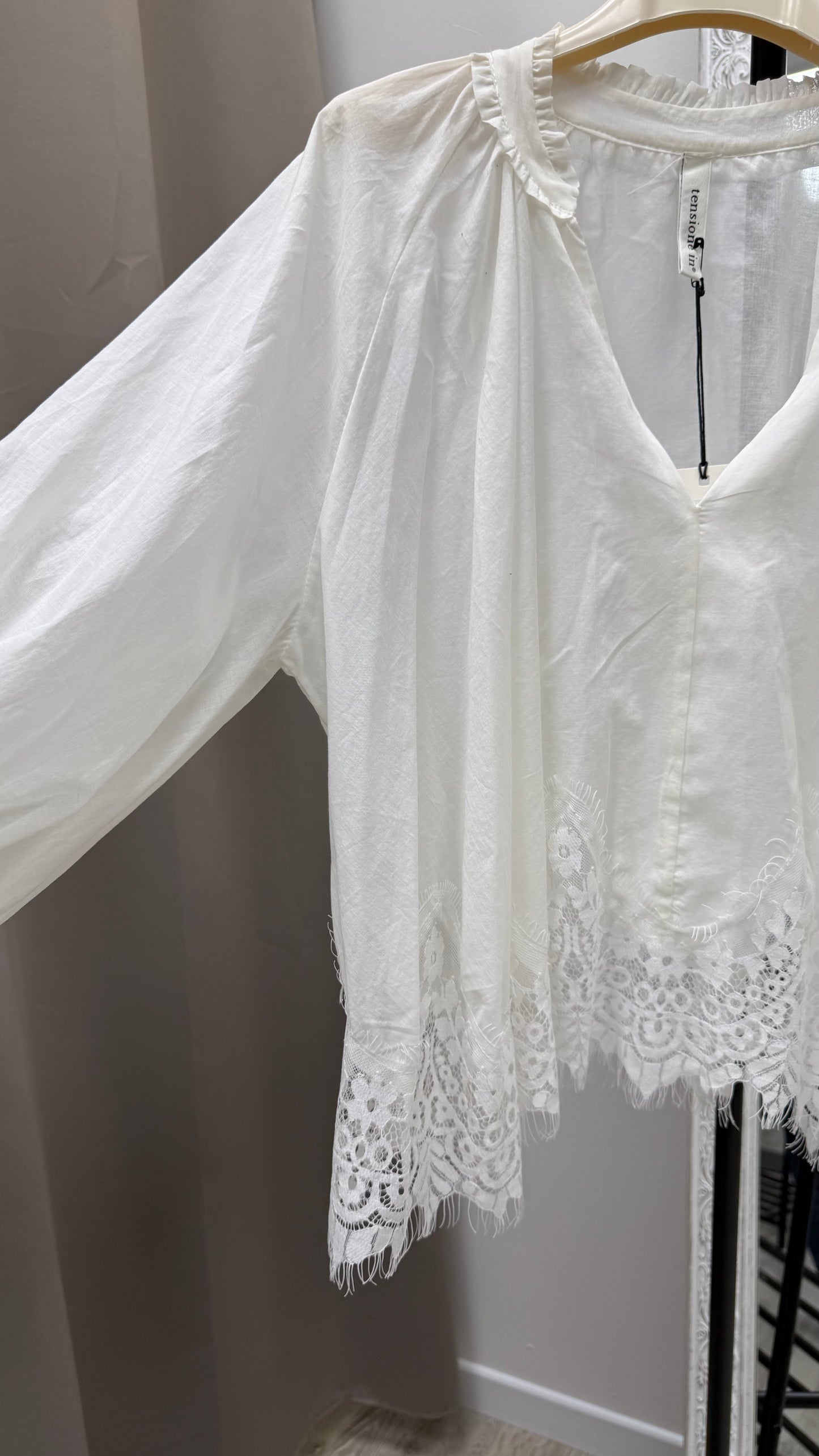 Camicia burro con manica pizzo Tensione In