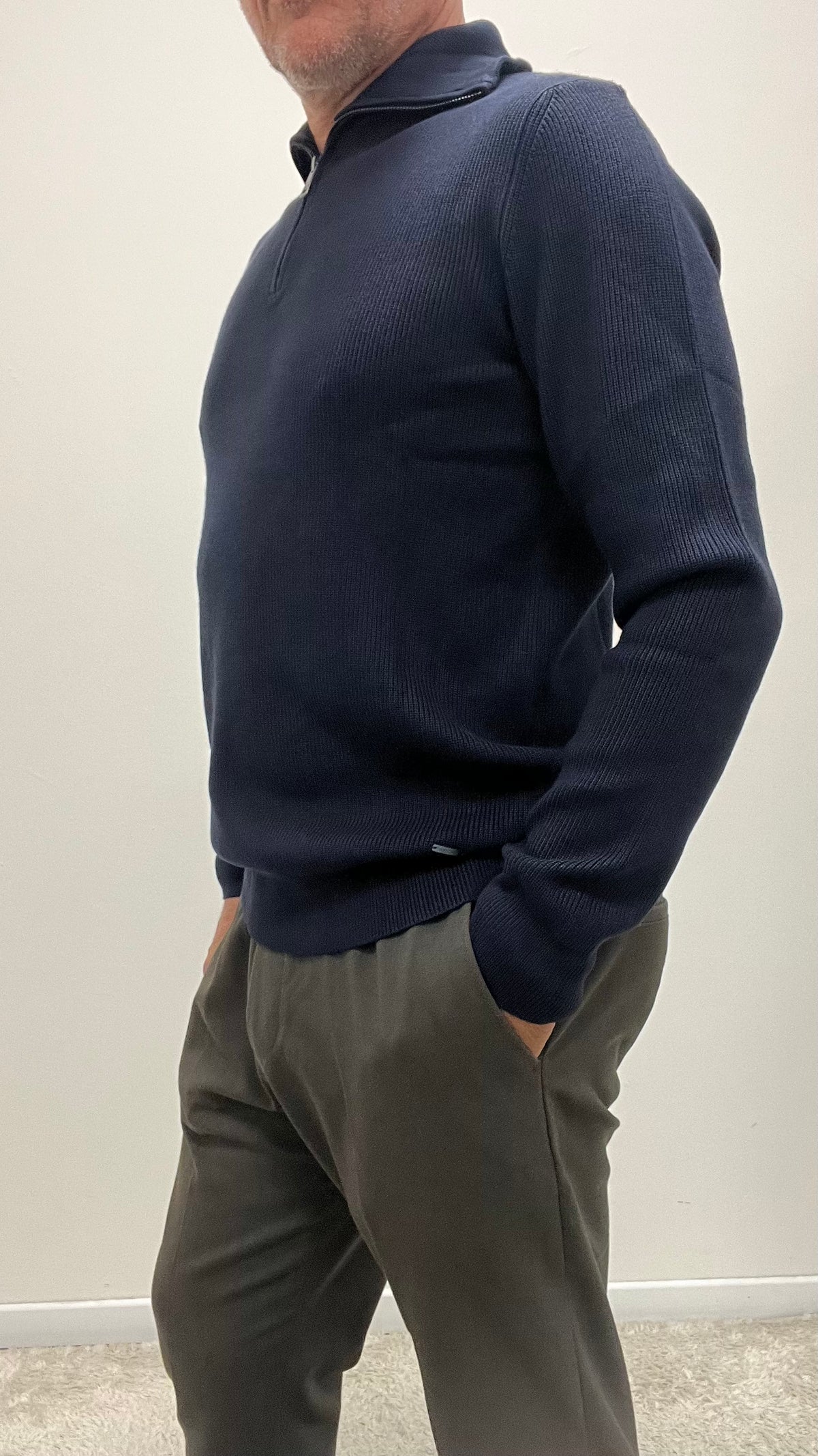 Maglia Costine in Viscosa Pesante Gianni Lupo Blu Navy Art.GL35151GZ