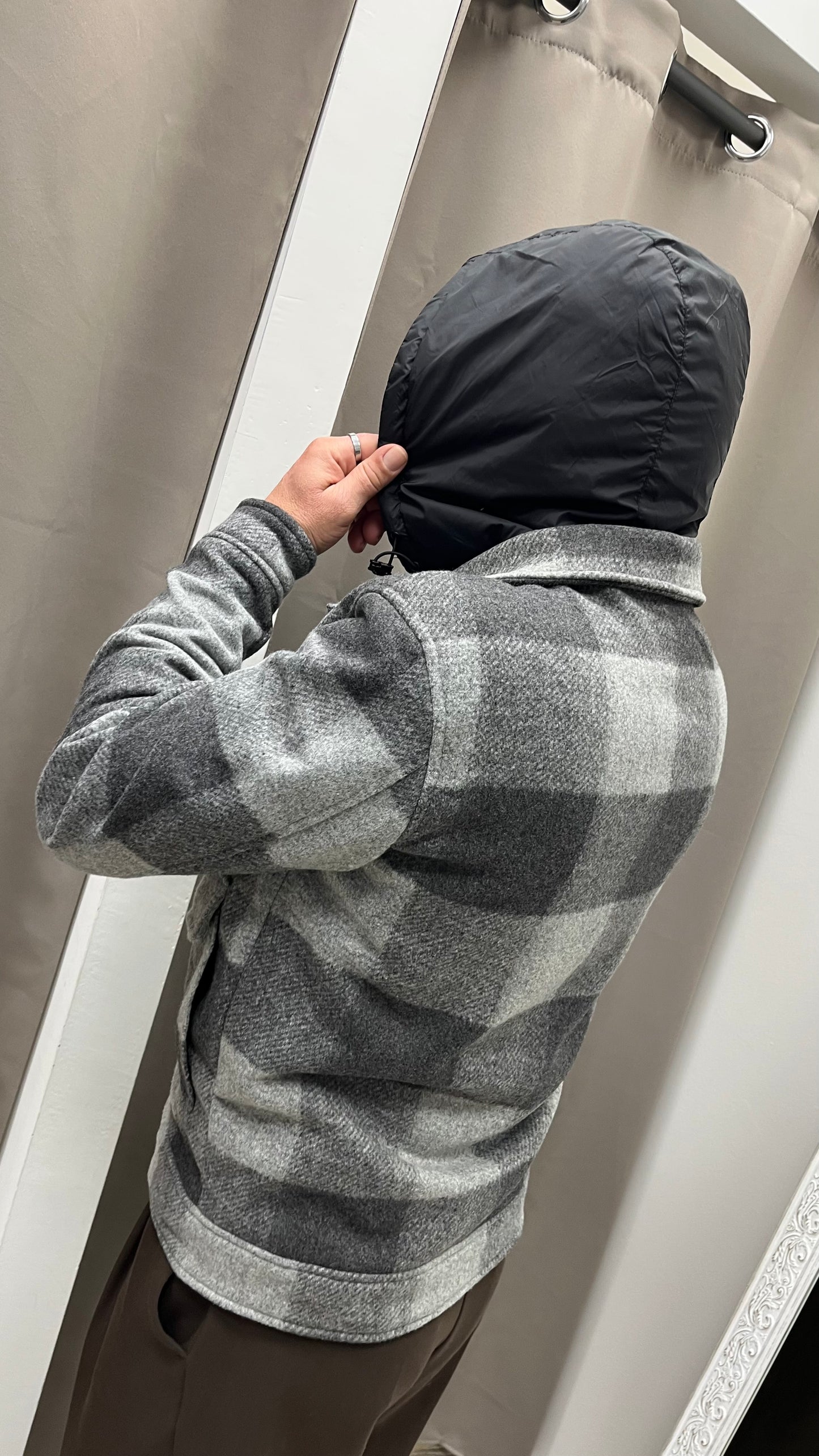 Cappotto Corto Fantasia Quadri Gianni Lupo Grigia