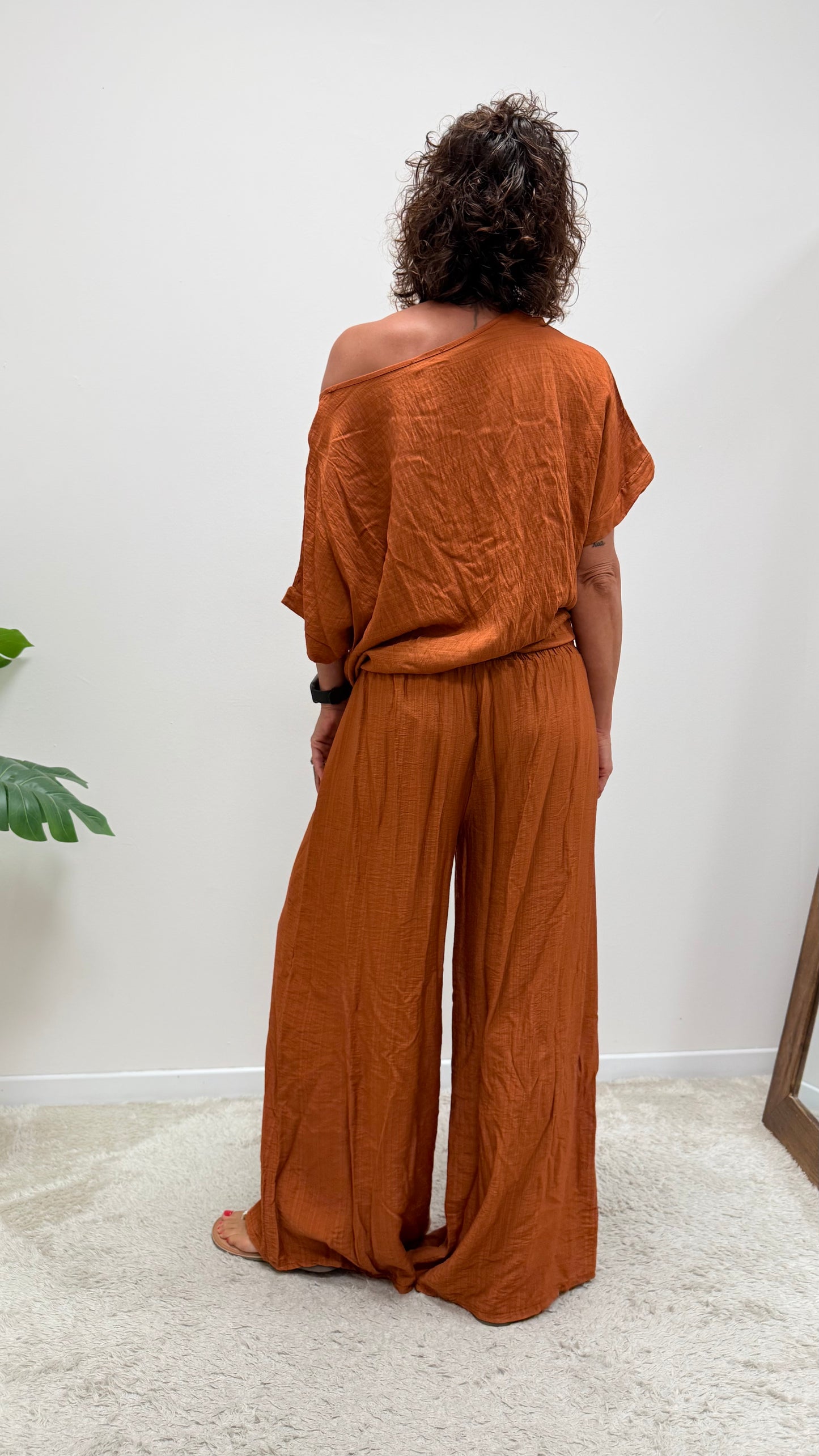 Pantaloni palazzo Extasy arancio