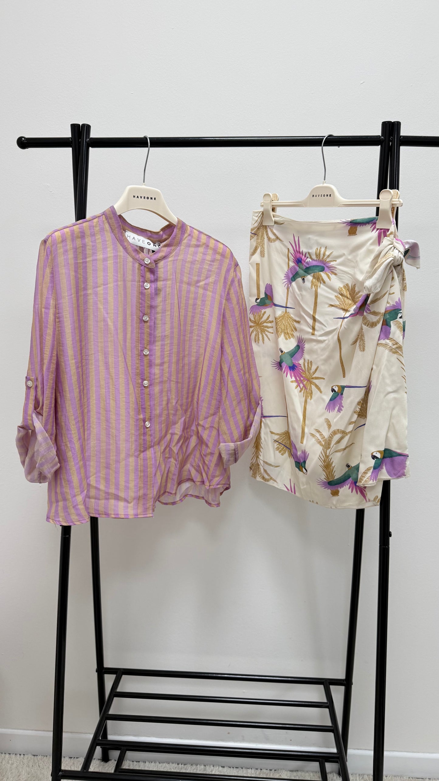 Camicia Riga Lilla e Beige HaveOne Art.CSV-Q423
