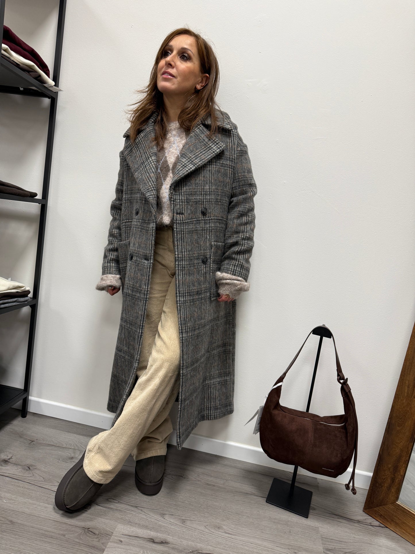 Cappotto Principe di Galles Over Grigio HaveOne