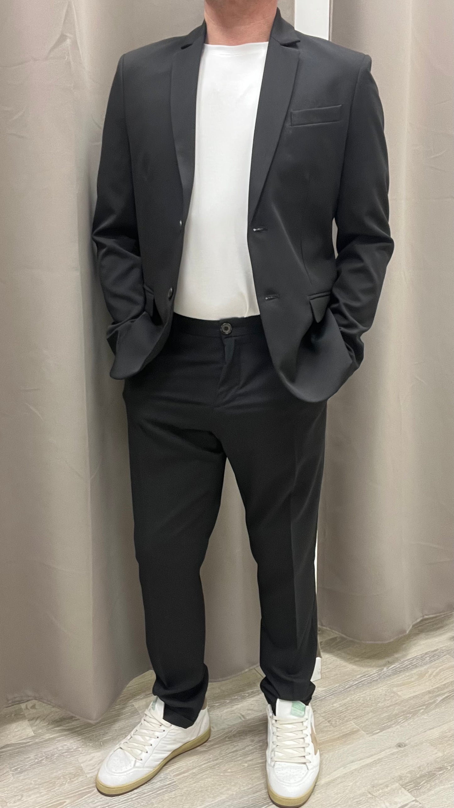 Pantalone Con Risvolto Nero Imperial