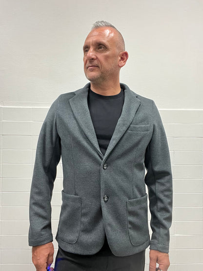 Giacca Uomo in Tessuto Tramato 7x8 FLR Grigia