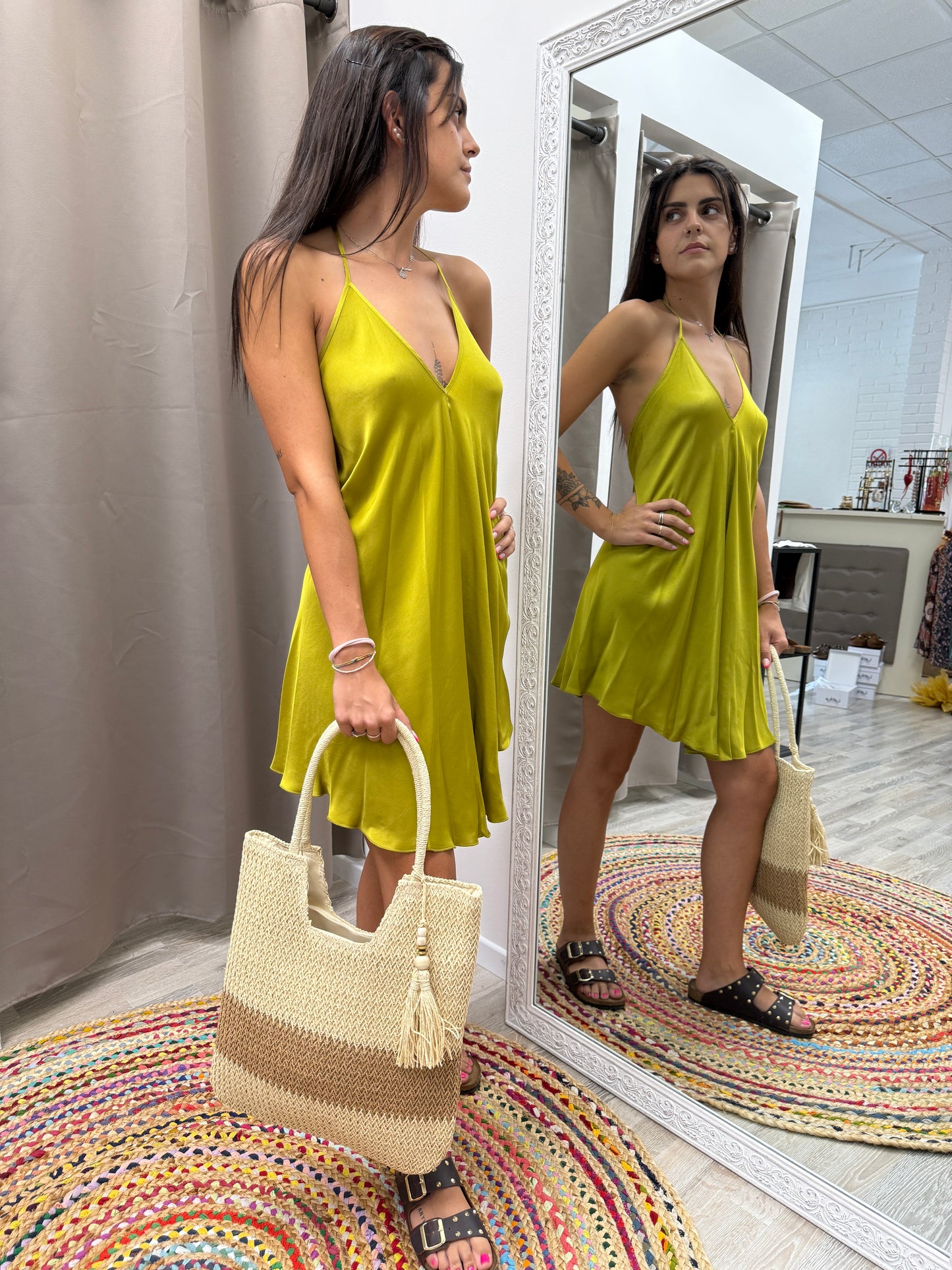 HaveOne Abito Fazzoletto Corto Olio