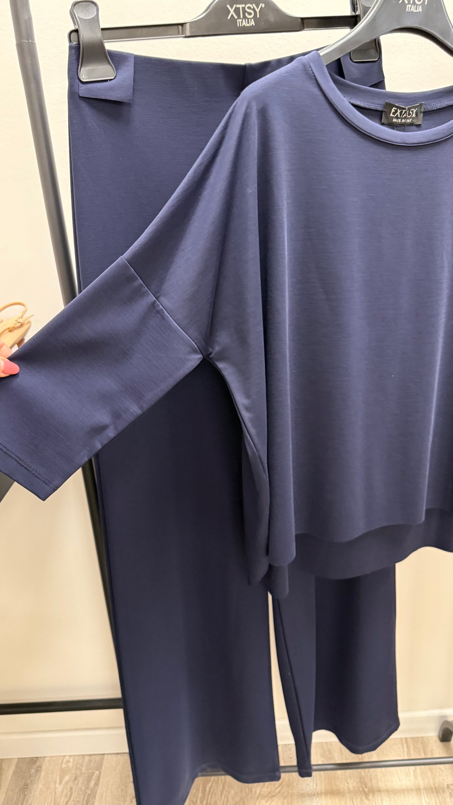 Completo blusa + pantaloni Extasy blu