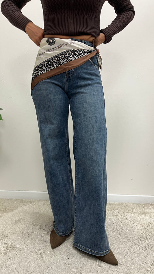 Jeans palazzo elasticizzato blu medio Extasy art.SA7670