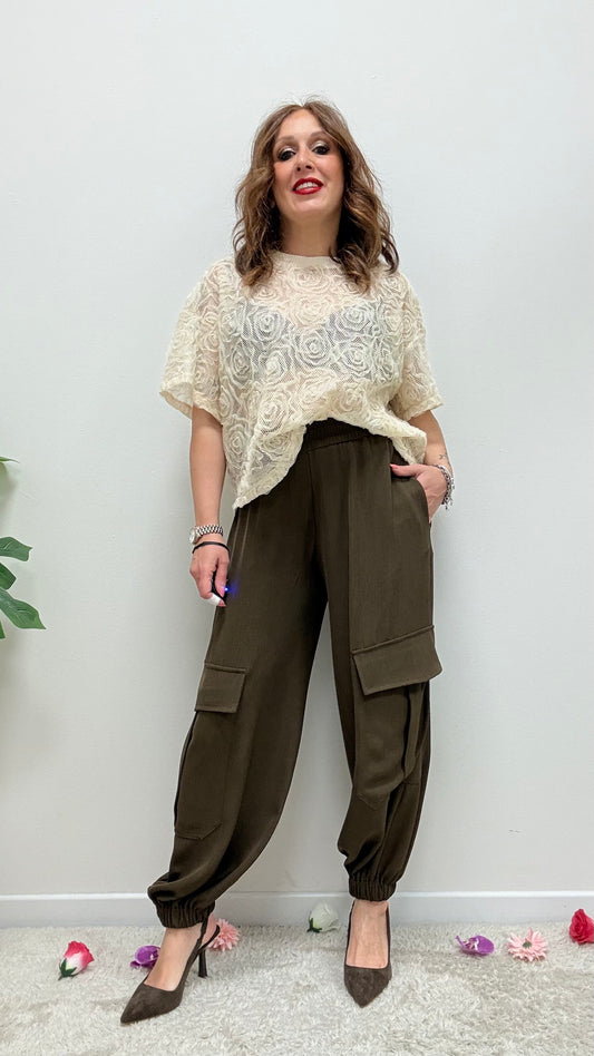 Pantaloni Cargo Haveone moro