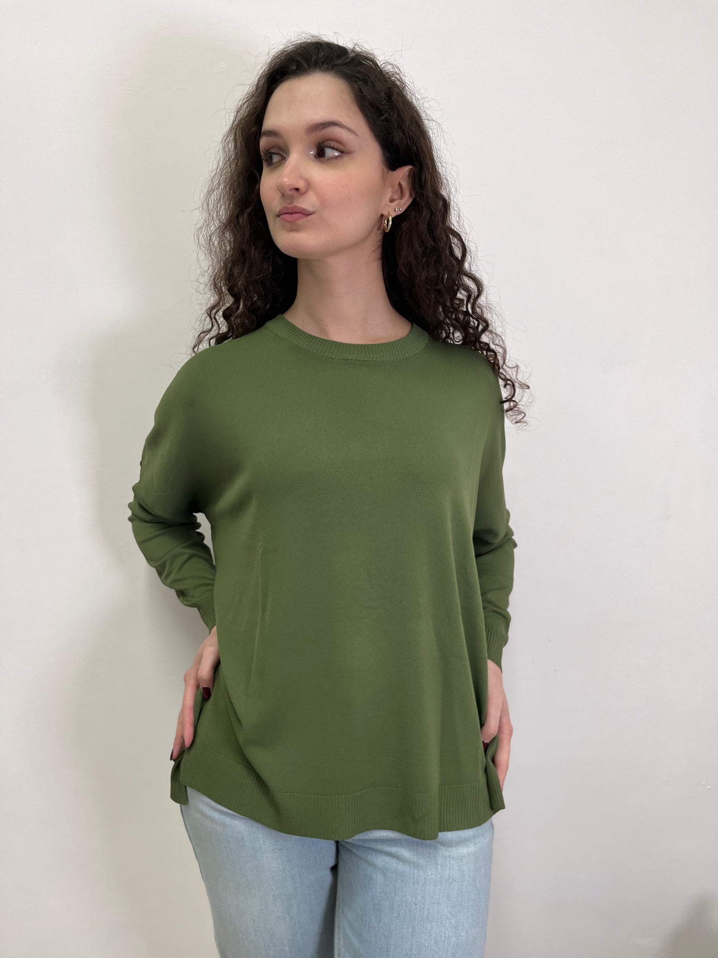 Maglia verde in filo Susy Mix