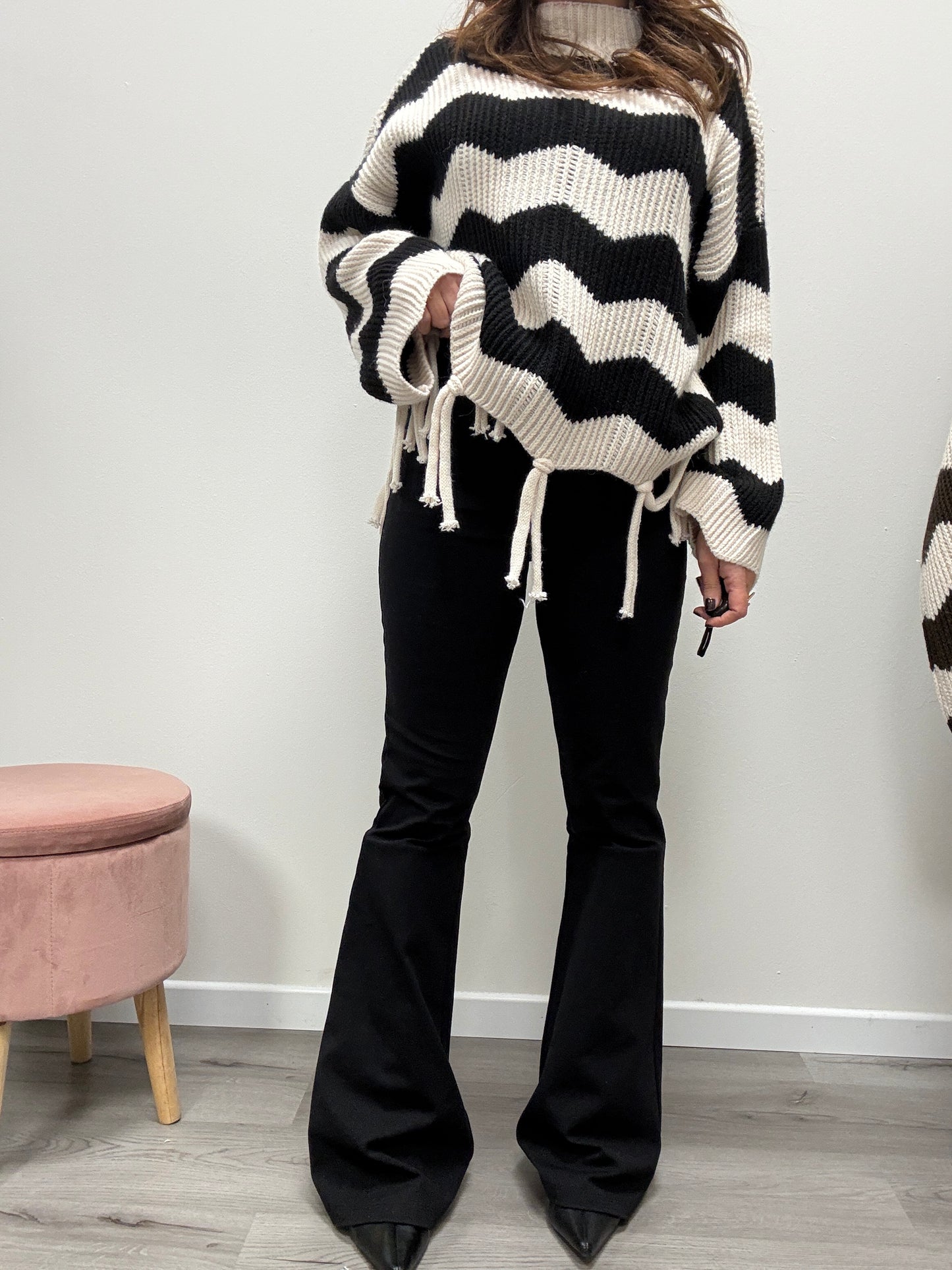 Pantaloni zampa Haveone nero