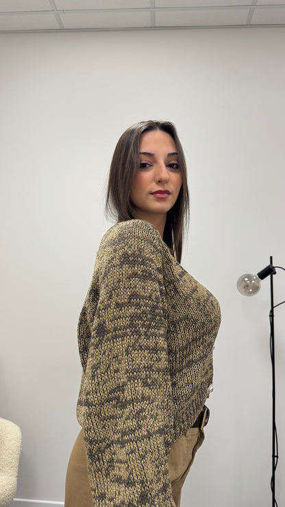 Cardigan gioiello moro e filo lurex Haveone