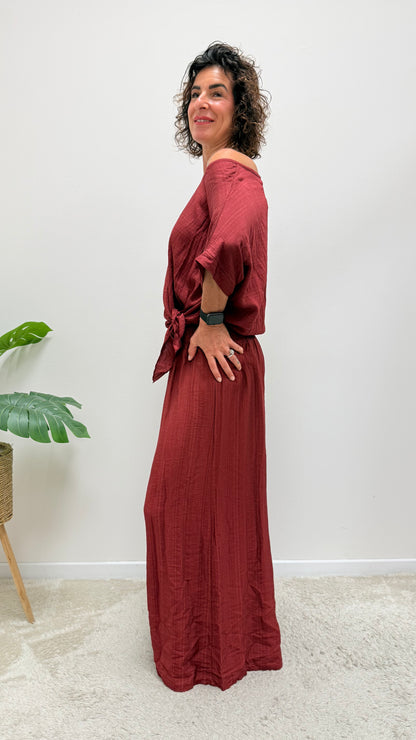 Pantaloni palazzo Extasy vino