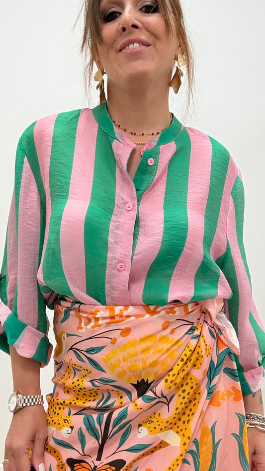 Camicia Riga verde e rosa HaveOne Art.CVS-Q422