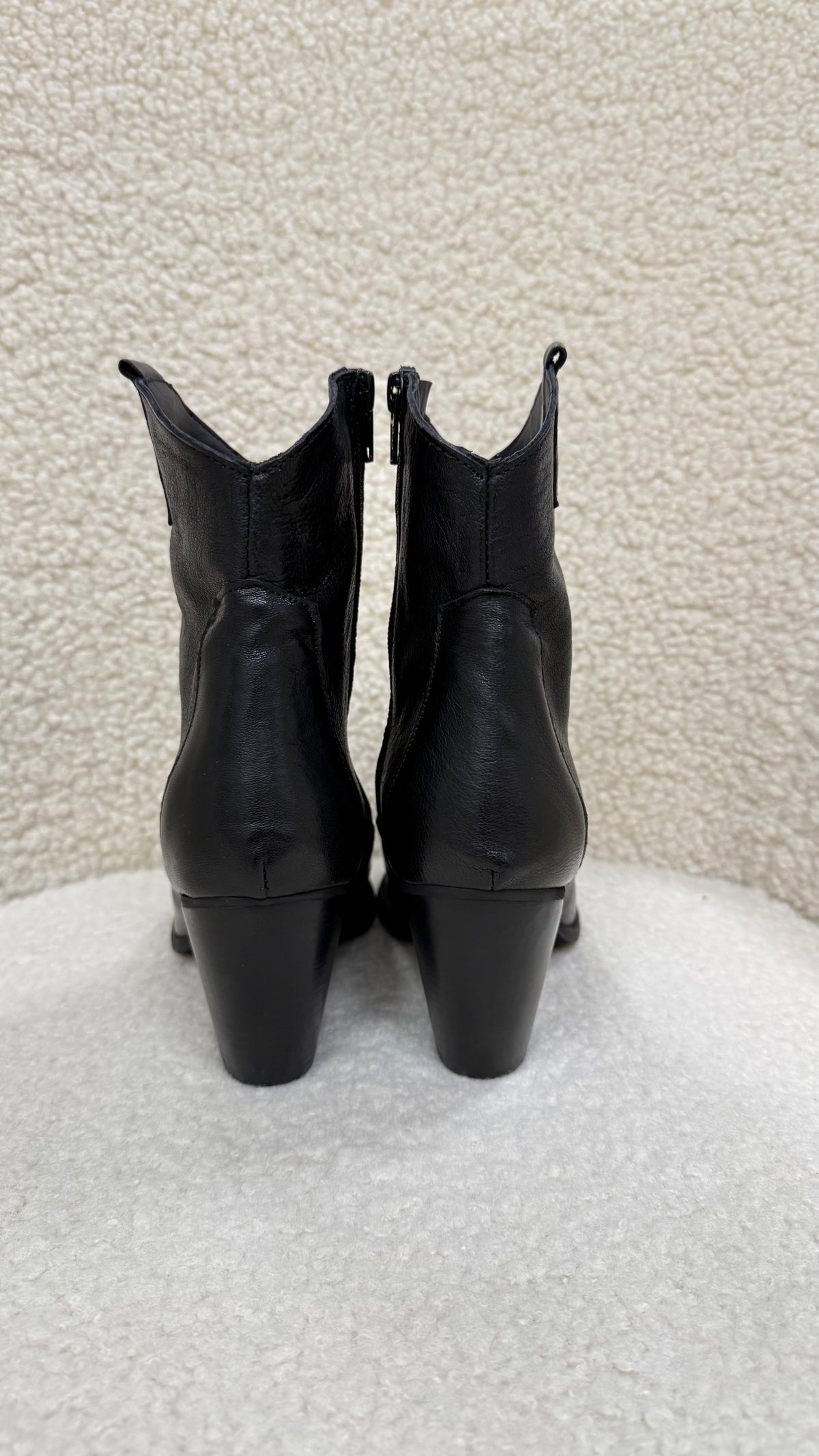 Texano basso in pelle nero Via Mondana