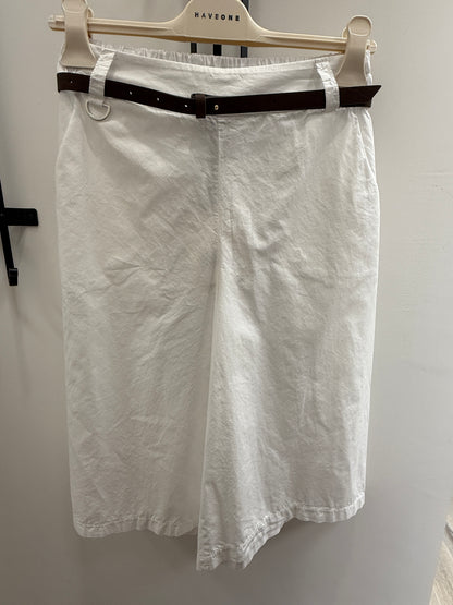 Bermuda cotone con cintura bianco Haveone