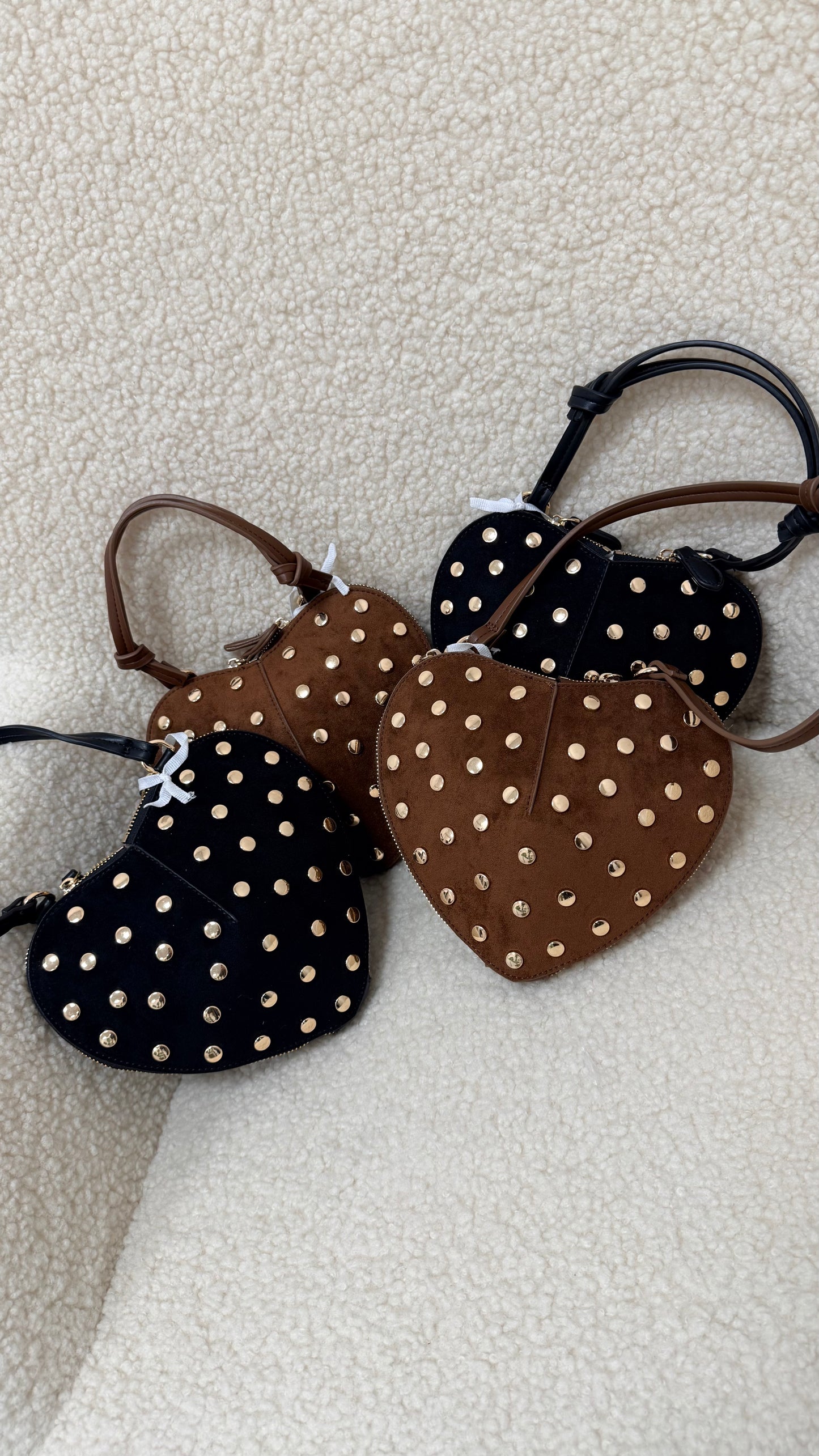 Borsa cuore borchie oro moro Memoire