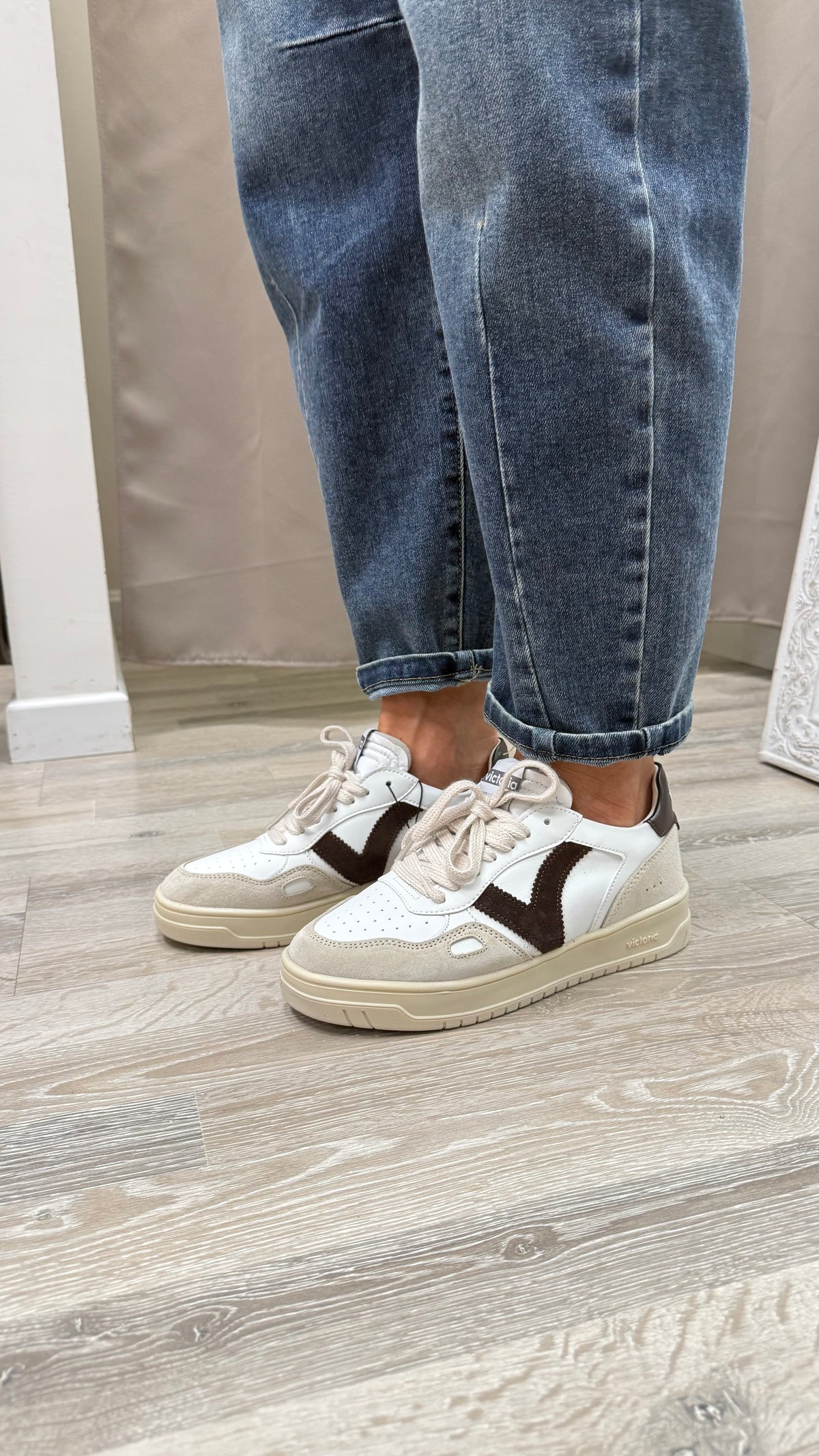 Sneackers Victoria donna beige\moro