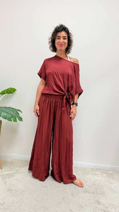 Blusa con nodo Extasy vino