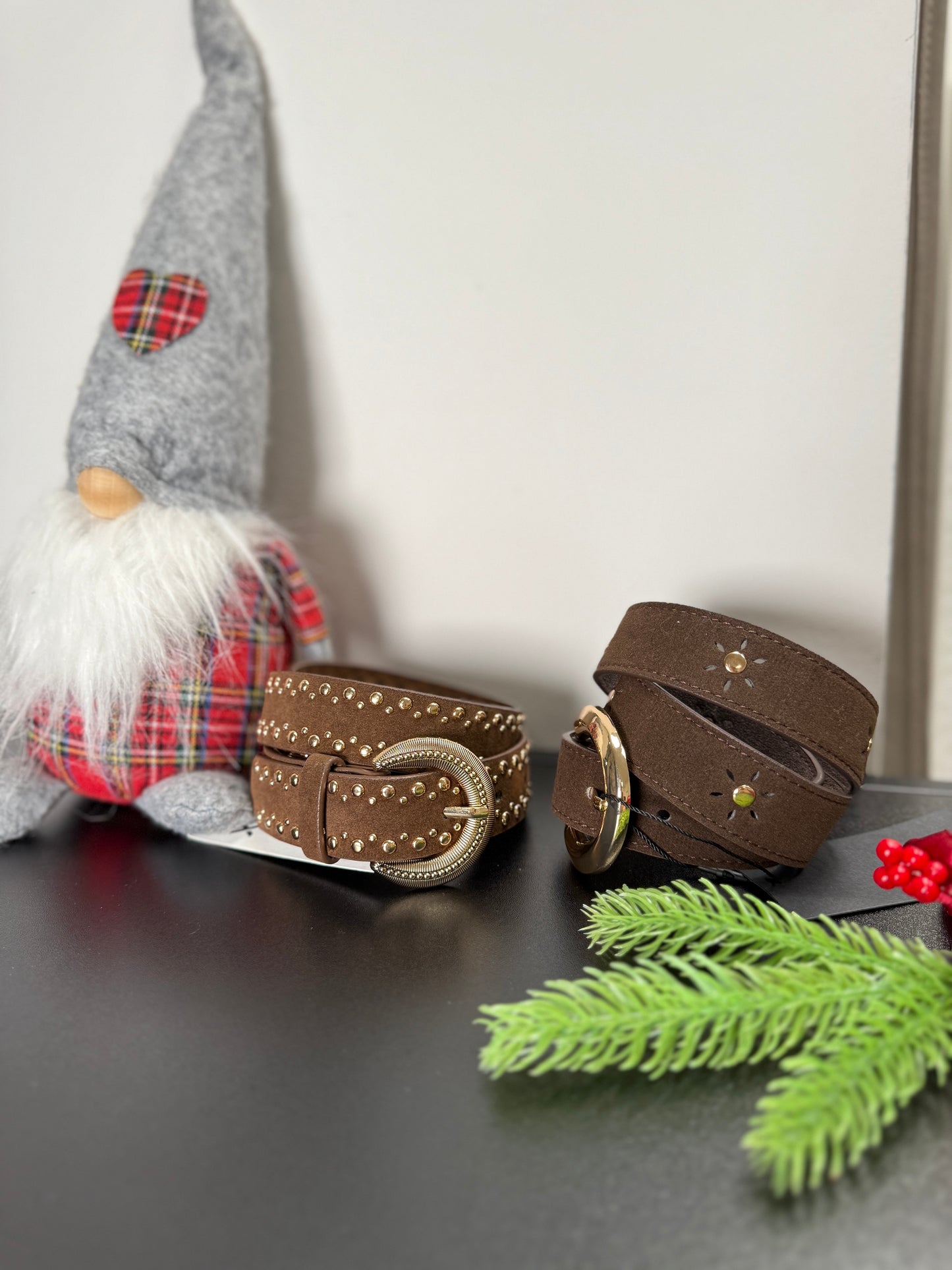 Cintura in camoscio e borchie oro Susy Mix