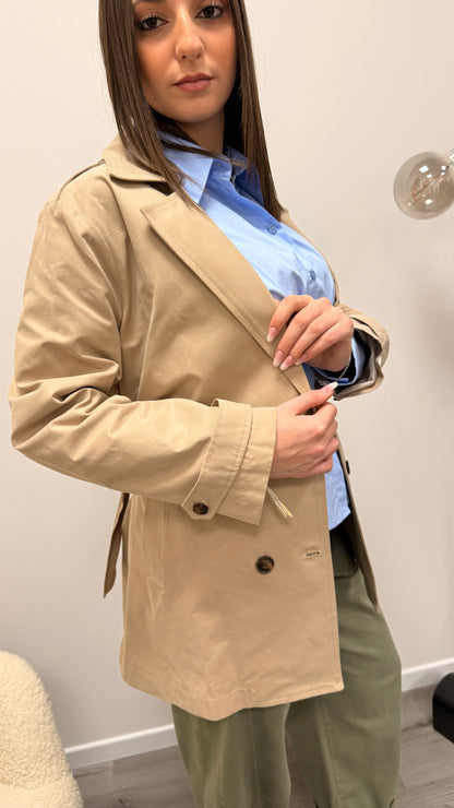 Trench corto classico con cintura Susy Mix