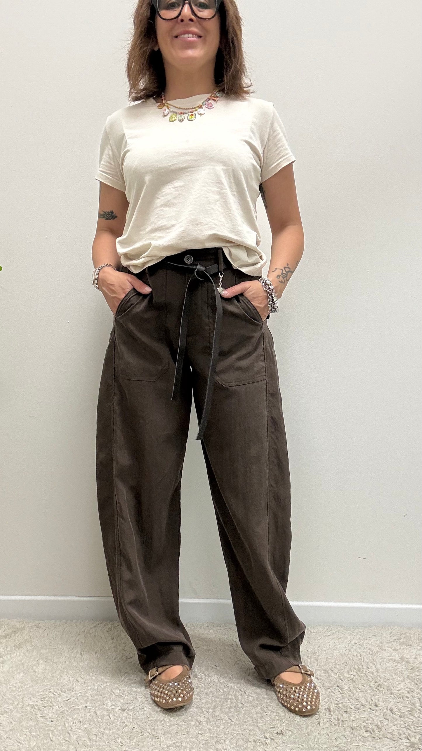 Pantaloni ovetto stellina in cupro Moro Susy Mix