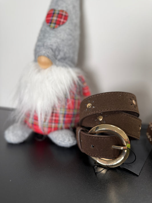 Cintura in camoscio e borchie oro Susy Mix