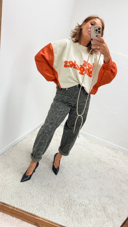 Pantalone Balloon Maculato grigio Susy Mix