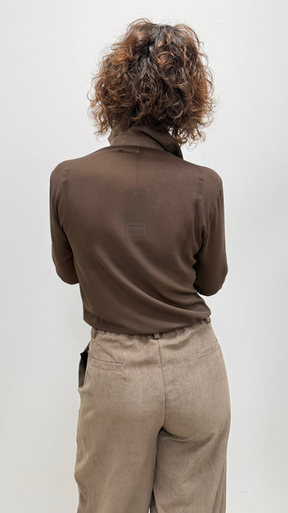 Camicia tulle effetto scamosciato con inserti Extasy