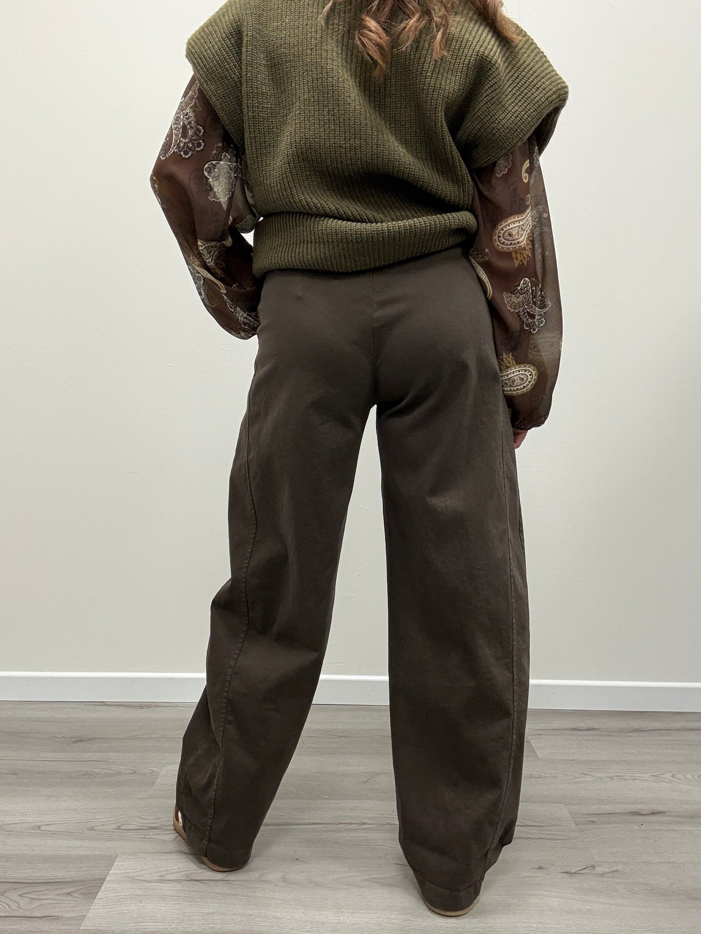 Pantaloni ovetto con cintura moro Susy Mix