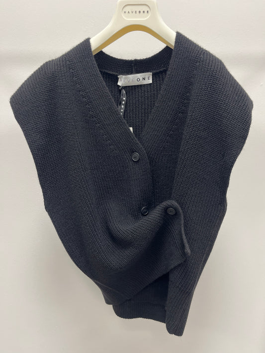 Gilet asimmetrico Nero Haveone