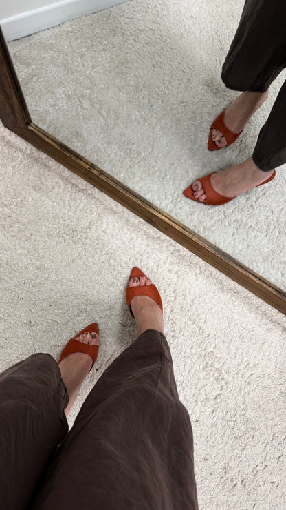 Ciabatta mules orange Memoire