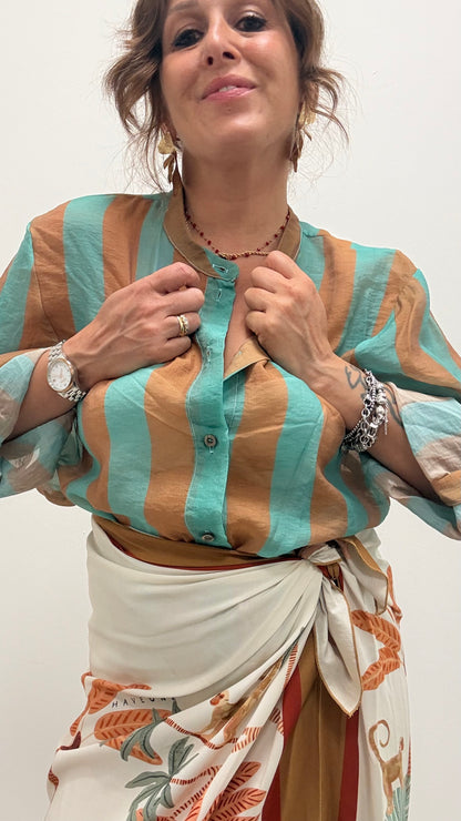 Camicia Riga tiffany e tabacco HaveOne Art.CSV-Q422