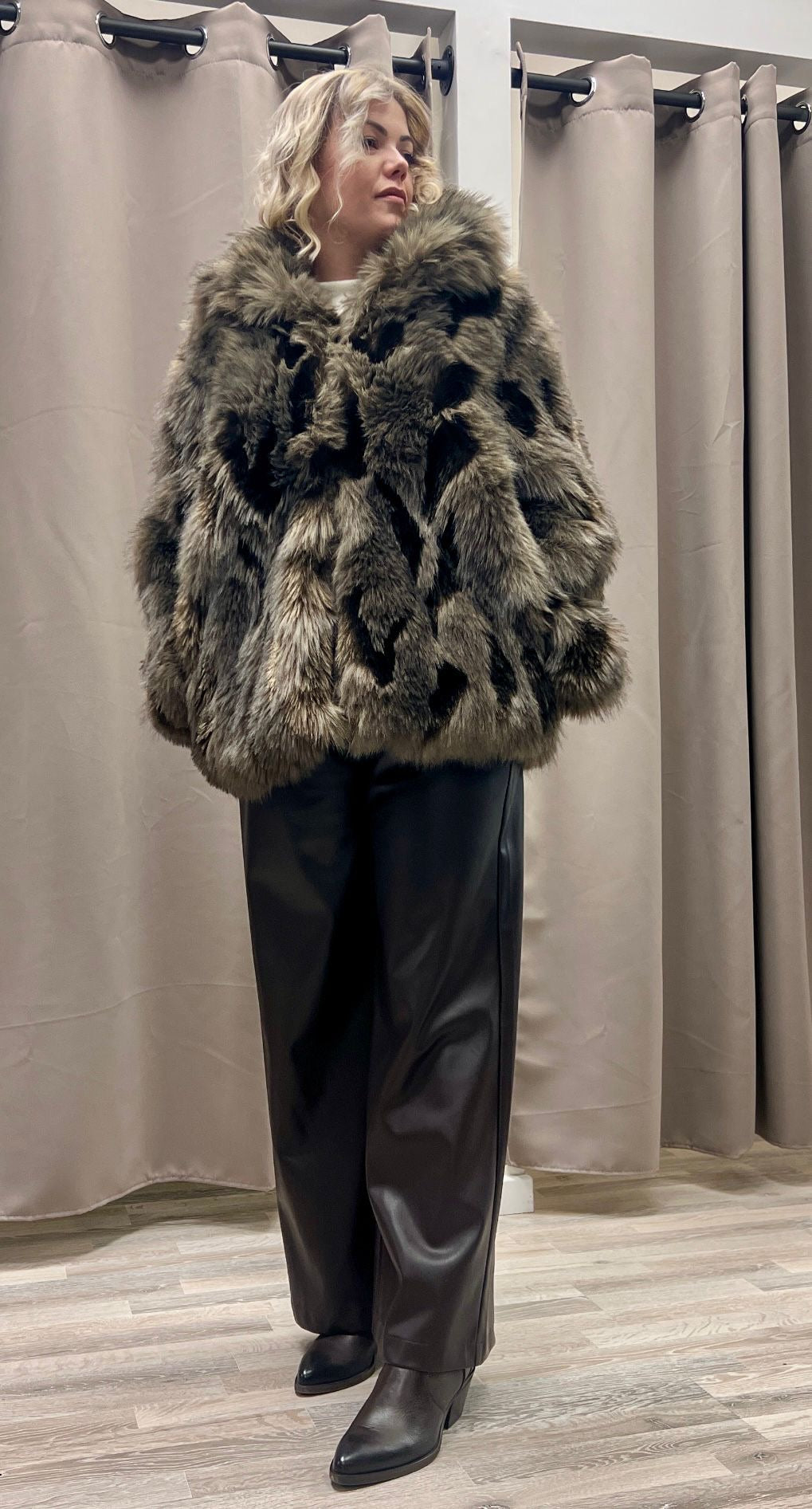 Pelliccia tortora cangiante Haveone