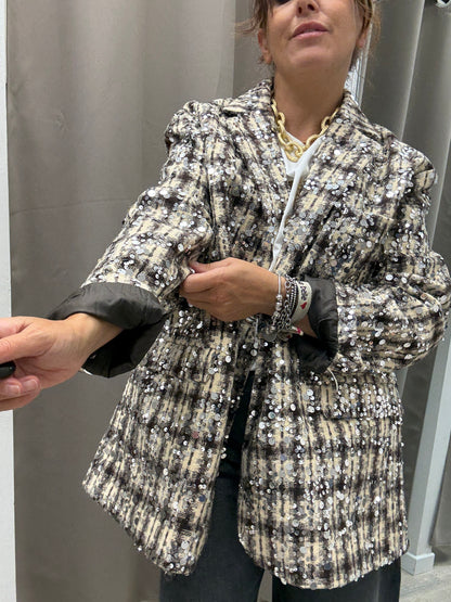 Giacca check paillettes Susy Mix