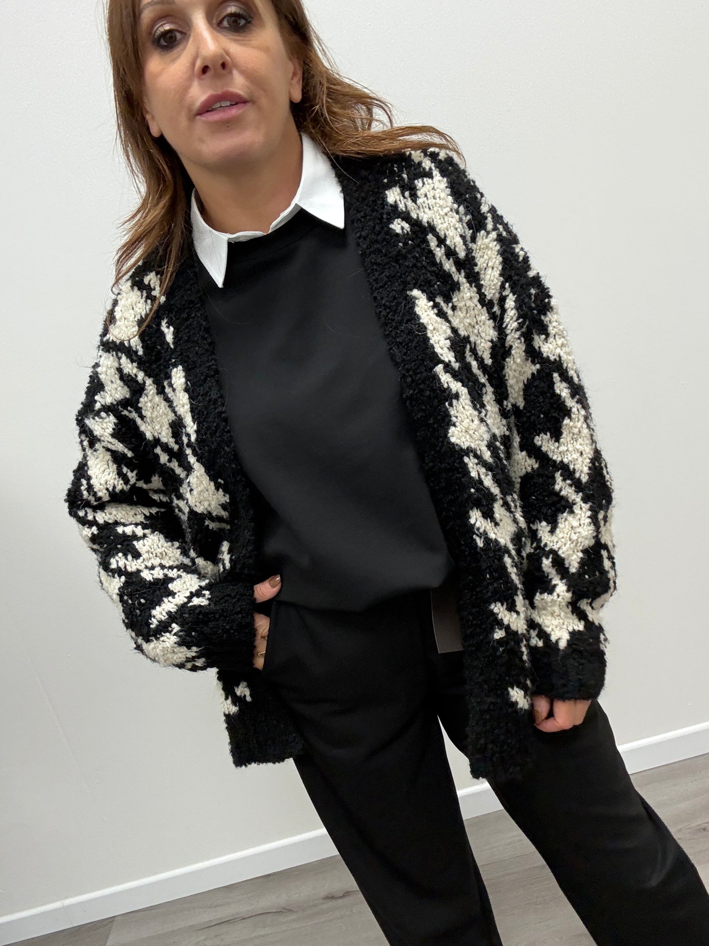 Cardigan pied de poule Susy Mix