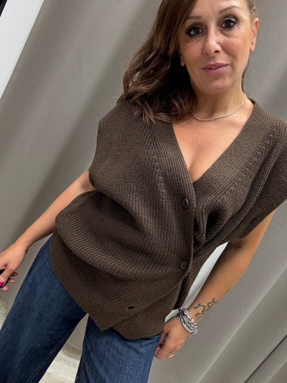 Gilet asimmetrico moro Haveone