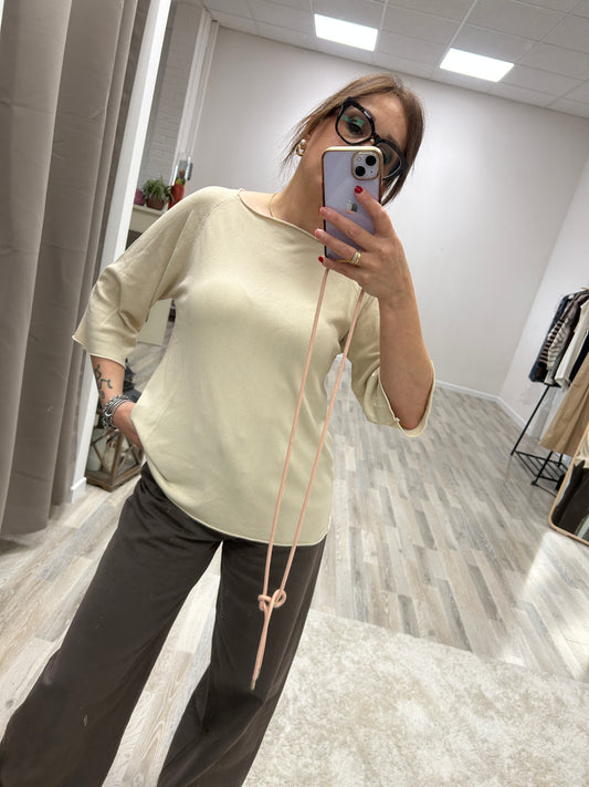 Susy Mix maglia in filo spacco dietro
