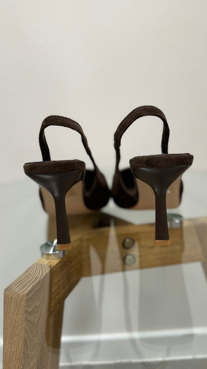 Sling back eco camoscio moro Memoire