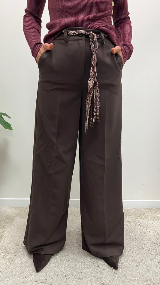 Pantaloni palazzo viscosa moro Extasy