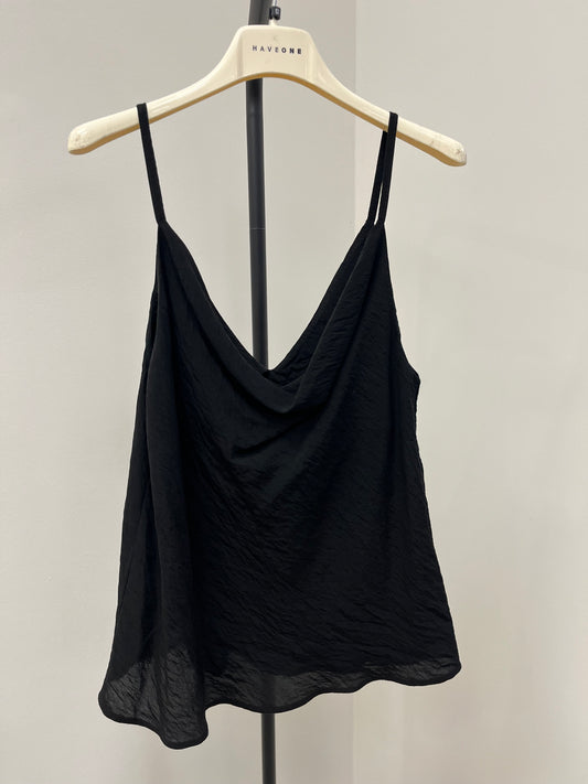 Haveone top in viscosa goffrata nero