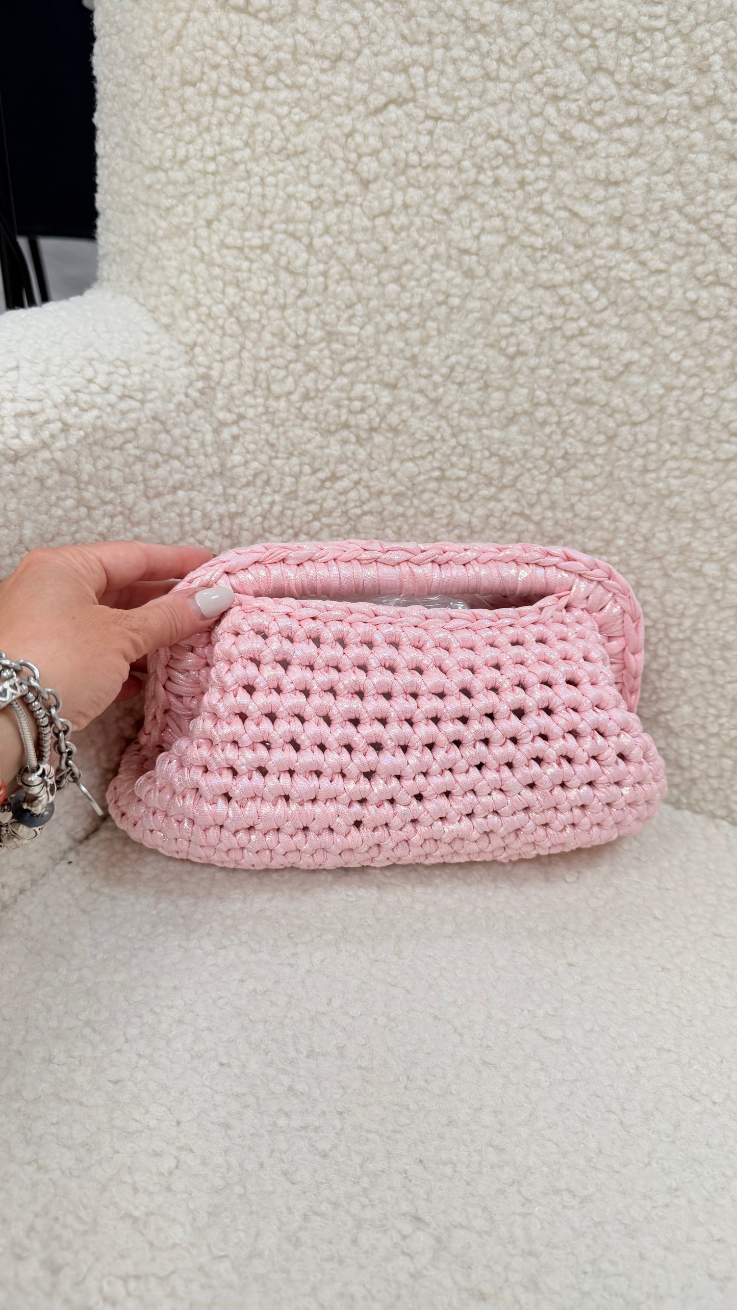 Borsa HAND MADE tricot rosa cangiante Memoire