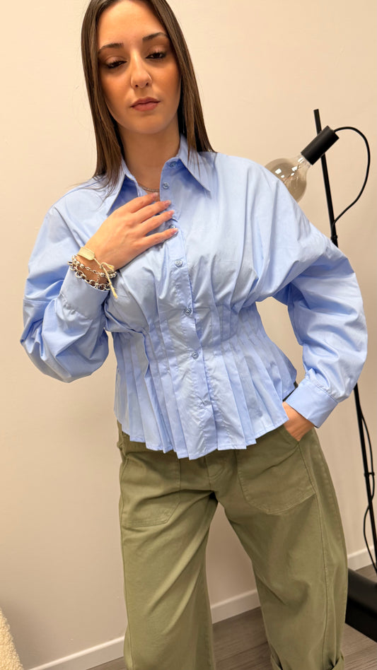 Camicia corsetto azzurra Haveone