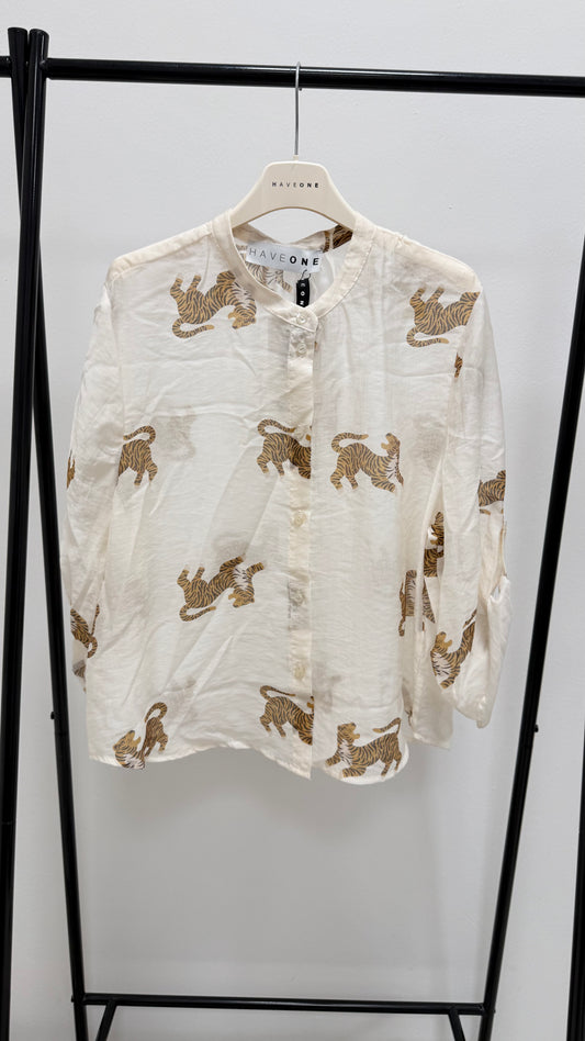 Camicia tigre marrone HaveOne CVS-Q491