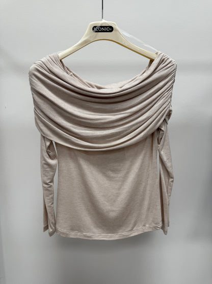 Maglia scollo shiffer beige Haveone