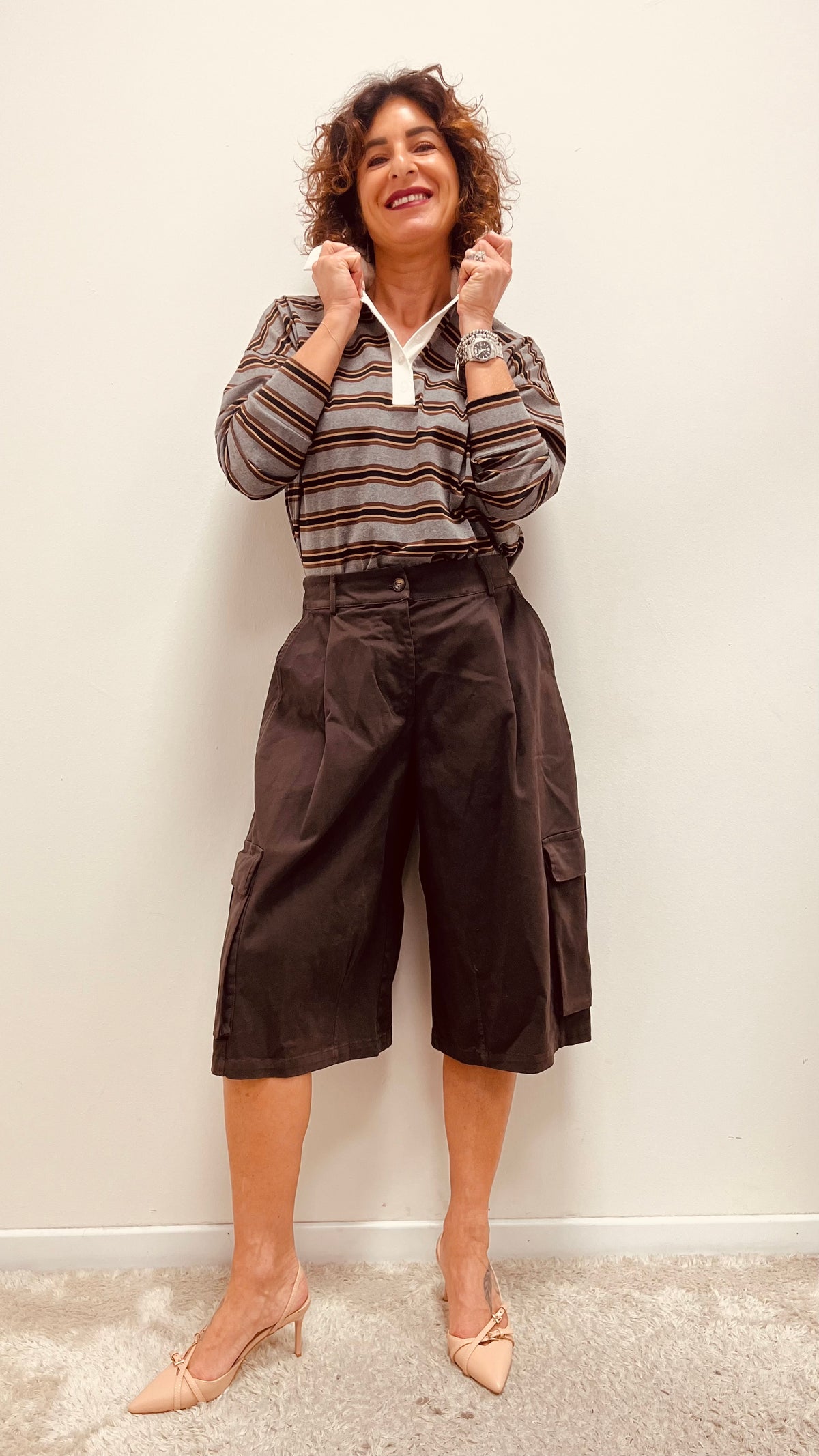 Bermuda cargo donna cioccolato My-d