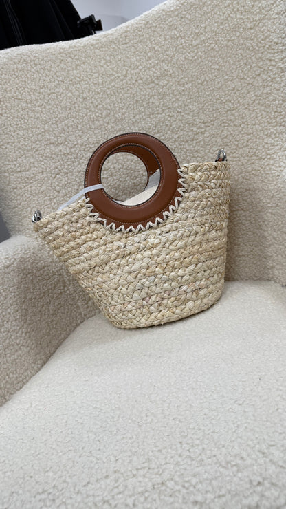 Borsa secchiello in rafia Memoire
