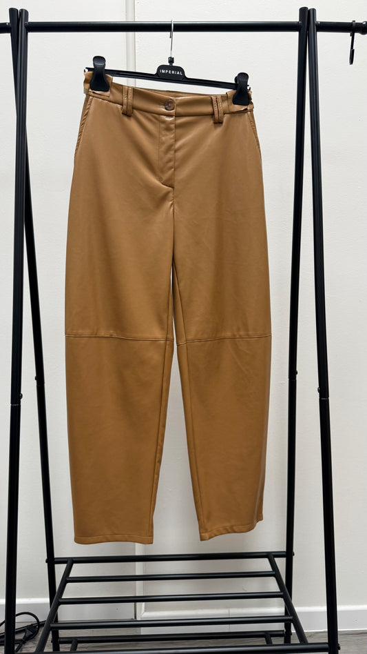 Pantaloni ovetto ecopelle cammello Imperial